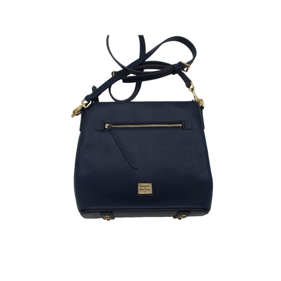 Dooney & Bourke Navy Blue Saffiano Leather Crossbody Bag Gold Trim - Picture 1 of 8